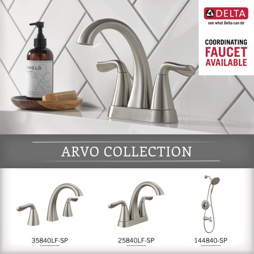 Delta ARV35-DN Arvo Double Towel Hook Bath Hardware Accessory in Brushed Nickel