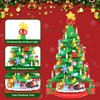 Christmas Tree Building Blocks, Toy Building Sets with LED Light, Compatible with Lego Christmas Tree Building Bricks with Christmas Train, Stocking, Snowflake, Xmas Gifts for Kids Adults Teens