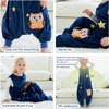 MICHLEY Baby Sleeping Bag Sack with Feet Autumn Winter Swaddle Wearable Blanket Sleeveless Nightgowns for Infant Toddler, 1-3T, Dark Blue Owl