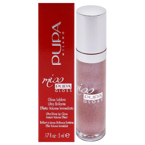 Pupa Milano Lip Gloss, Miss Milano - Extreme Shine, Instant Volume Effect, Moisturizing, Non-Sticky, Creamy Texture, Enchanted Moment - 0.17 Oz