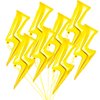 8 Pcs Lightning Bolt Balloon, Gold Flash Foil Balloons for Birthday Decorations, Lightning Bolt Shape Balloons for Wedding Baby Shower Boys Party Supplies