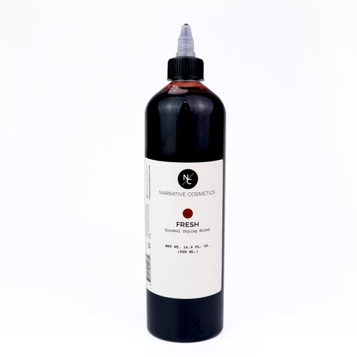 Narrative Cosmetics Alcohol Drying Blood, Ultra-Realistic Fake Liquid Blood, SFX Makeup for the Stage, Film, Halloween, and Cosplay - Fresh 16.9 fl oz (500ml)