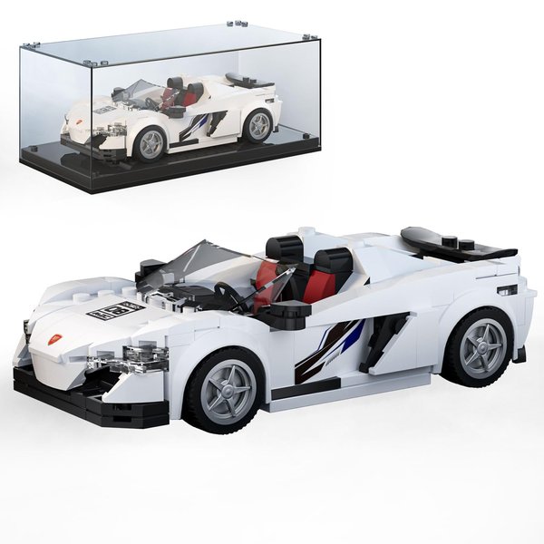 Mould King Speed Champion 650S Super Car Building Toys with Display Case, 27043 Collectible Race Car Building Sets, Model Car Kits Buildig Blocks, Car Building Kits for Adults and Kids 8+(352PCS)