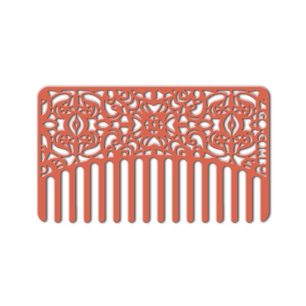 Go-Comb - Wallet Comb - Stainless Steel Hair Comb (Coral Lattice)