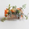 Fangsen Wedding Boho Orange Rose Flower Hair Clips Floral Hair Accessories for Brides and Bridesmaids Silver