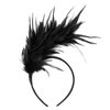 MWOOT Feather Headband 1920s Flapper Headband Vintage Classic Party Theme Wedding Fascinator Feather Headband (Black)