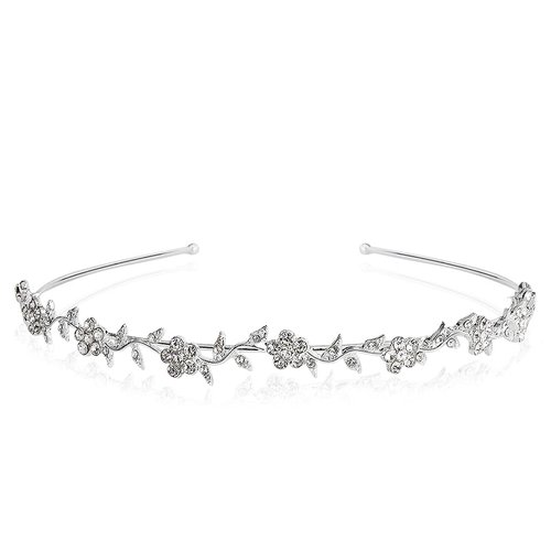 AOPRIE Headband for Brides Wedding Silver Bridal Headpiece Fairy Crown Jewelry Band Bridesmaid Hairpiece Greek Rome Goddess Hair Accessories for Women