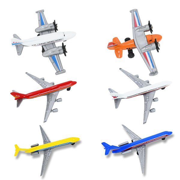 Bigefeixu Toy Airplane 6 Pack Mini Diecast Airplanes, Aircraft Plane Playset Includes Glider Planes, Airlines Plane Toys for Birthday Party Favor Toys for Kids Boys and Girls