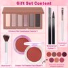 Makeup Kit for Women Full Kit All In One Make up Gift Set for Teens Girls Including 6 Colors Mini Naked Eyeshadow Palette, Cream-To-Powder Matte Face Blush, Waterproof Eyeliner, 2PCS Brushes 02