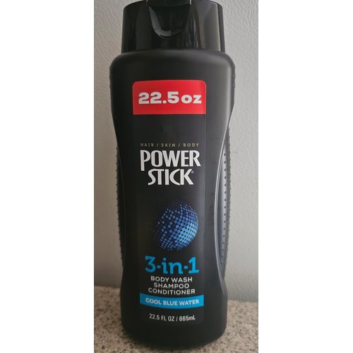 Hair skin Body power stick 3-in-1 Body wash shampoo conditioner cool Blue water