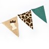 Jungle Safari1st Birthday Pennant Banner Flag Sage Green Giraffe Printed Burlap Triangle Fabric Bunting with Felt 1 Sign for Wild One Giraffe Animal Onedland First Birthday Party Decorations Supplies