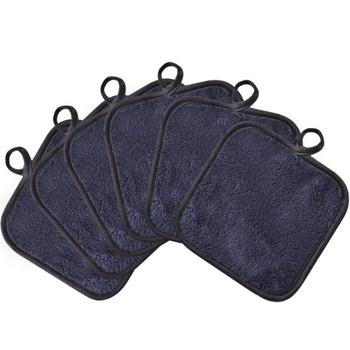 BloomSesame Makeup Remover Cloths for Face, Eye, Lips - Reusable Face Cleansing Cloth Microfiber Makeup Remover Pads 5 x 5 inch 6 Pack (purplish blue)