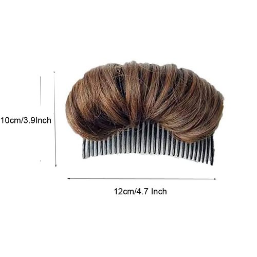 False Hair Clip Bump Fluffy Pad Styling Insert Tool - Increased Hair Base with Hair Accessories for Women and Girls (Light Brown)