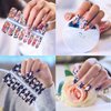 SILPECWEE 5 Sheets Flower Nail Polish Strips Self Adhesive Nail Stickers Full Nail Wraps Nail Art Accessories Nail Strips for Women with 1pc Nail File