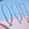 PinkSheep Jewelry Sets Beaded Necklace and Beads Bracelet for Kids Girls 10 Sets Unicorn Cat Bird Owl Necklace and Beads Little Favors Bags for Girls Princess Dress Up Pretend Play