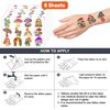 96 PCS Mushroom Temporary Tattoos Mushroom Veggie Theme Birthday Party Decorations Favors Supplies Decor Trippy Cute Stickers Gifts for Boys Girls Kids Class School Prizes Carnival Halloween Christmas