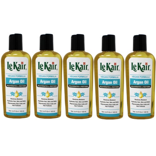 Le Kair Argan Oil Hair & Body Oil - Vegan Formula 3.4 Ounce - 5 Pack