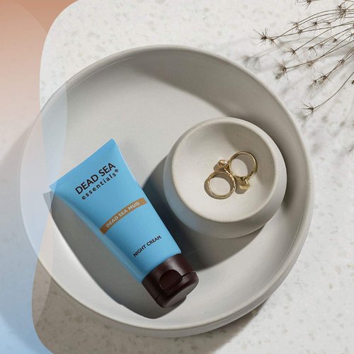 Dead Sea Essentials Mud Night Cream, Hydrating Moisturizing Vegan Skin Care, Cruelty free - 1.69 Fl oz, 50 ml