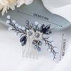Easedaily Bride Wedding Hair Comb Black Rhinestone Bridal Hair Piece Flower Hair Accessories for Women and Bridesmaid