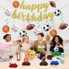Sports Birthday Party Decorations, Sports Themed Party Decorations Include Happy Birthday Banner Sports Hanging Swirls and Honeycomb Centerpiece Sports Party Supplies