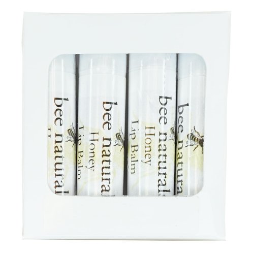 Bee Naturals Lip Balm- Soothing Moisturizer For Dry Chapped Lips With Beeswax, Cocoa Butter, and Vitamin E - Honey