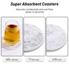 Billbotk 9 Pieces Ceramic Coasters for Drinks with Holder, Absorbent Drink Coasters for Coffee Table, Marble Style Coasters Wooden Table, Suitable for Kinds of Cups, 4 Inches