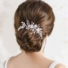 Bride Wedding Hair Comb Pearl Flower Hair Piece Rhinestone Bridal Hair Accessories for Women (Silver) Christmas