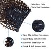 Caliee 22Inch Clip in Hair Extension Jerry Curly Double Weft Human Hair 3B 3C Curly Ombre Color Natural Hair Black Color into #4 Dark Brown Color 120Gram with 7 Pieces 17 Clips Per Pack