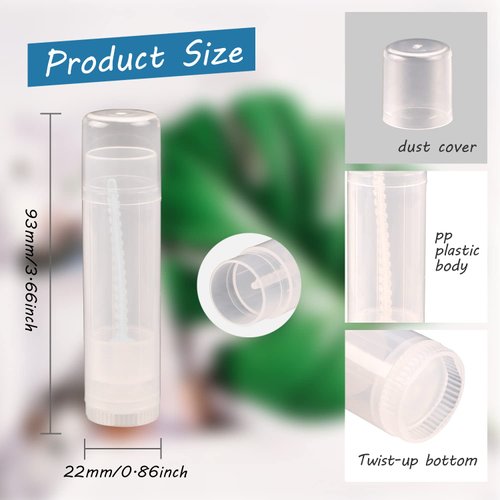 15 Pcs 0.5oz Lip Balm Tubes Empty DIY Lipstick Tubes Refillable 15g Lip Balm Containers Lip Gloss Tubes Deodorant Containers (clear)