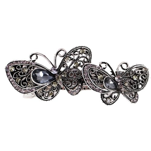 Hair Barrette French Vintage Hair Pins Clasp Rhinestones Butterfly Hair Clip for Women Girls,Butterfly Barrettes for Women
