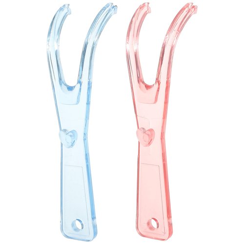 Healifty Dental Floss Holder for Teeth - 2 Pack Reusable Reusable Floss Handle Holder Replacements Floss Handles for Tooth Cleaning (Random Color)