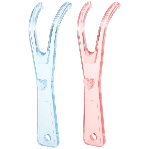 Healifty Dental Floss Holder for Teeth - 2 Pack Reusable Reusable Floss Handle Holder Replacements Floss Handles for Tooth Cleaning (Random Color)