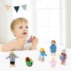 PUCKWAY Lovely Family Dollhouse Dolls Set of 8 Wooden Figures, Kids Girls Happy Playset Characters Accessories for Children Pretend Gift