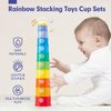 hahaland Stacking Toys for Toddlers 1-3 - Stacking Cups - Toddler Toys Age 1-2 Learning Montessori Toys for 1 Year Old Boy Birthday Gift Baby Toys 12-18 Months