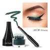 LSxia 2-in-1 Gel Eyeliner Set, Tattoo Eyeliner Waterproof Smudge Proof Eyeliner Gel Eye-liner Pot Cream Eyeliner Tool with Gel Liner Brush, High Pigment Eye Makeup Gel Eye-liners for Women (Green)