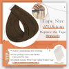 Full Shine 16 Inch Tape In Human Hair Extensions Medium Brown Color 4 Skin Weft Double Side 50 Gram Seamless Skin Weft Straight Hair
