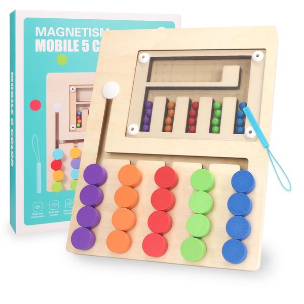 Hirger Matching Game for Kids Age 4-8: Wooden Brain Teaser Puzzle Game for Travel, Road Trip|Montessori Educational Preschool Toys for Toddler 3-5|Birthday Gift for 3 4 5 6 7 8 Year Old Boy