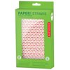 Kikkerland Biodegradable Paper Straws, Red Polka Dots, Box of 144, Red/White