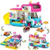 CUBIMANA 3-in-1 Cat Car Building Set, Girls Camper Van Building Block Sets, Ice Cream Truck City Bus Building Toys with Slide and Stickers, Gifts for Kids Girls Boys Age 6 7 8 9 10 11 12+ (494PCS)