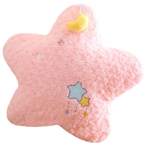Goylmc Star Plush Pillow, Star Stuffed Toy Hanging a Moon, Home Decoration Christmas Birthday Gift for Kids Adults (17.7inch)