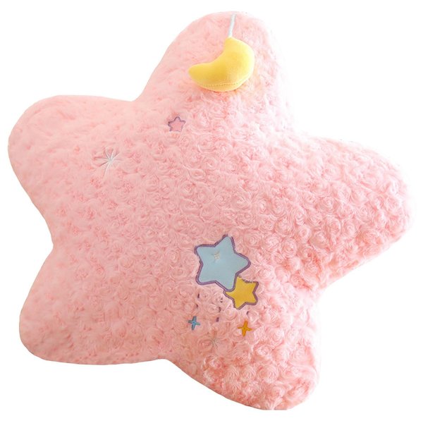 Goylmc Star Plush Pillow, Star Stuffed Toy Hanging a Moon, Home Decoration Christmas Birthday Gift for Kids Adults (17.7inch)