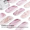 MelodySusie Semi Cured Gel Nail Strips -20 PCS Summer Gel Nail Stickers, Gel Nail Wraps - UV Light Required, Durable & Salon Quality (Nude Pink Marble)