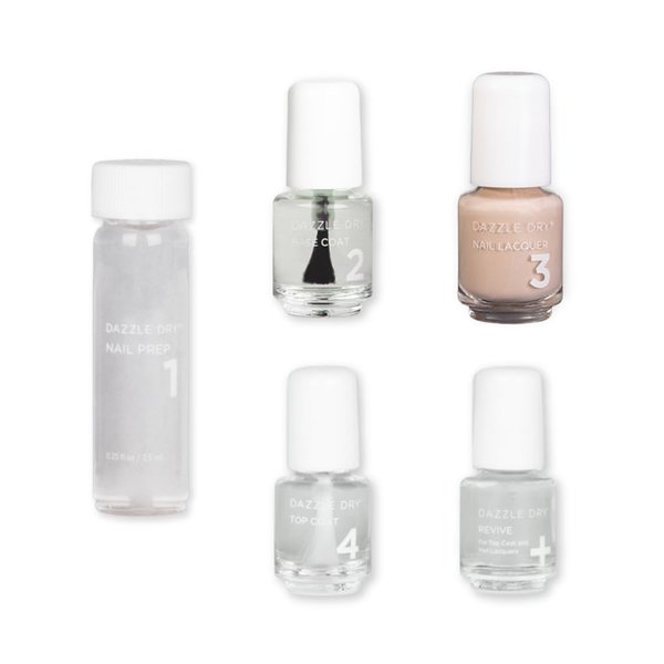 Dazzle Dry Mini Kit 4 Step System - Textbook - A full coverage nude. Full coverage cream. (5 Piece Kit / 5 Manicures)