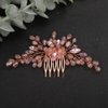Denifery Crystal Bride Wedding Hair Comb Hair Accessories with Rhinestone Bridal Side Comb for Bride Women Girls (Pink)