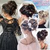Messy Bun Hair Piece Tousled Updo Hair Buns Extension Elastic Hair Band Hair Pieces Curly Hair Bun Scrunchie for Women Curly Chignon Ponytail Hairpiece Daily Wear(Light Brown mix Ash Blonde)