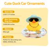 wonuu Car Duck 4Pcs Rubber Duck Car Ornaments Yellow Duck Car Dashboard Decorations with Mini Hat Swim Ring Necklace Sunglasses, Blue&Blue&Yellow&Yellow