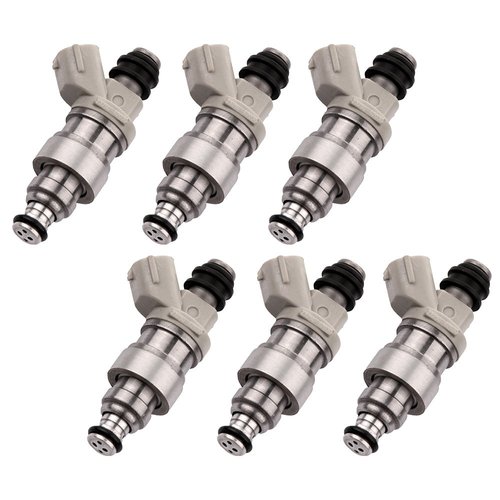 SCITOO Fuel Injectors Kits, 4 Hole OEM Gray 23250-62030 Fuel Injector fit 1995 1996 1997 1998 T-oyota T100 Tacoma 3.4L,1996 1997 1998 T-oyota 4Runner 3.4L,1996 T-oyota Tacoma 2.7L(Set of 6)