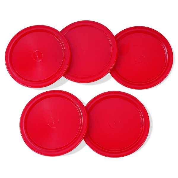 Pack of 5 Red 2-inch Mini Air Hockey Table Pucks (2-inch)