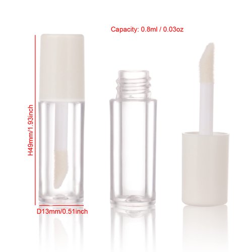 COSIDEA 10pcs Empty White 0.8ml mini lip gloss tubes Sample size lipgloss containers for sample sack lip oil DIY