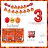 Fire Truck 3rd Birthday Decoration Sound the Alarm I Am 3 Birthday Decorations Sound the Alarm I Am Happy Birthday Banner, Backdrop, Cake Topper Firemen Birthday Decorations for 3rd Birthday Supplies